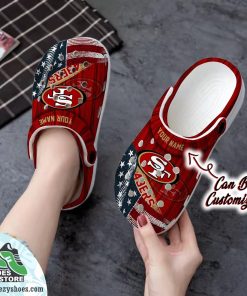 US Flag San Francisco 49ers New Crocs Clog Shoes, Football Crocs
