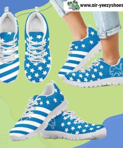 America Flag Full Stars Stripes Detroit Lions Breathable Running Sneaker