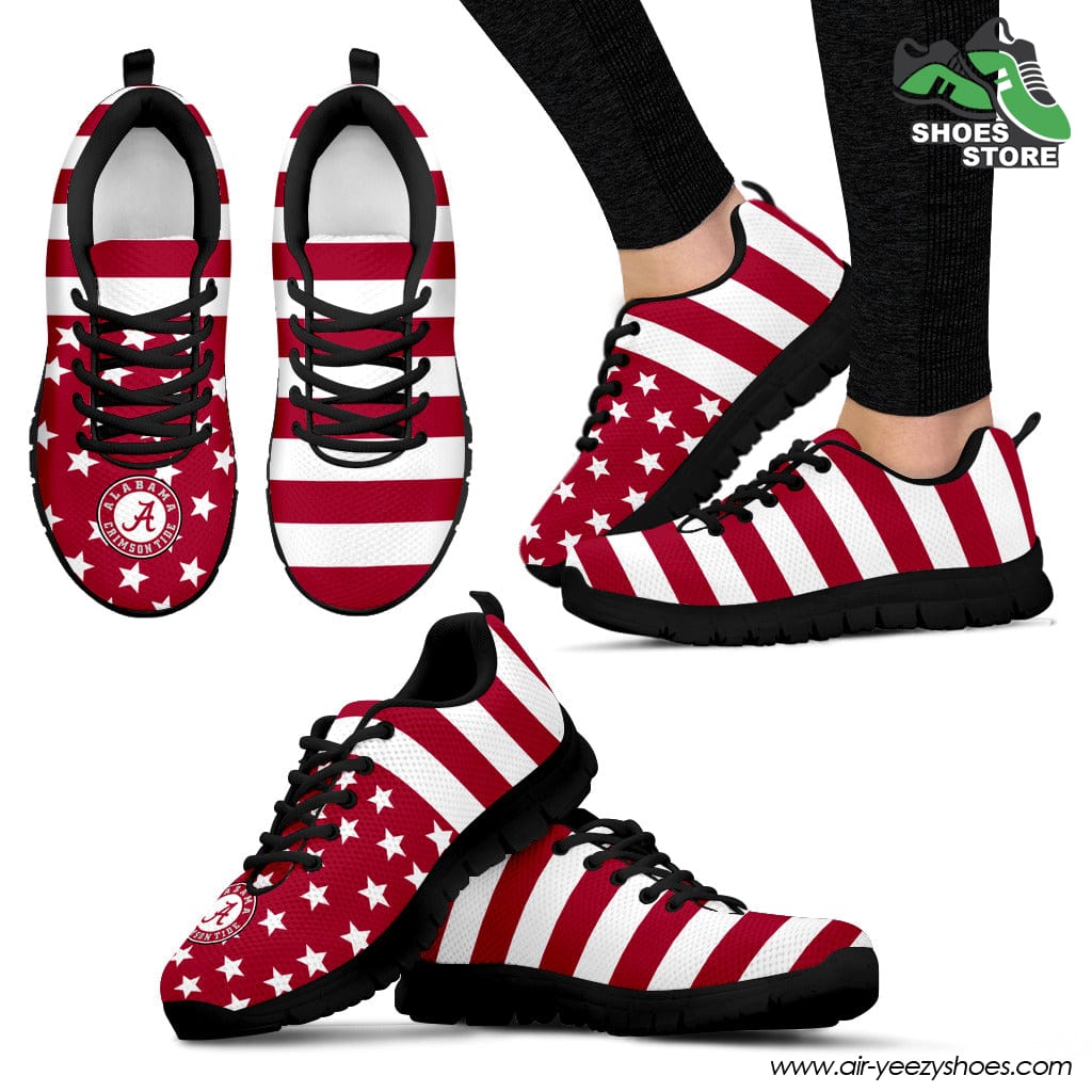 America Flag Logo Bottom Stripes Alabama Crimson Tide Breathable Running Shoes