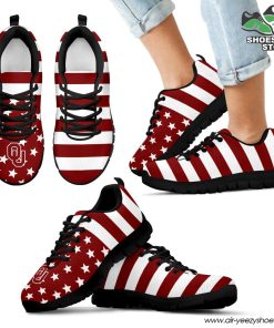 America Flag Logo Bottom Stripes Oklahoma Sooners Breathable Running Shoes