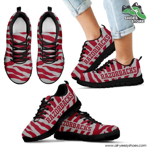 Arkansas Razorbacks Breathable Running Shoes Tiger Skin Stripes Pattern Printed
