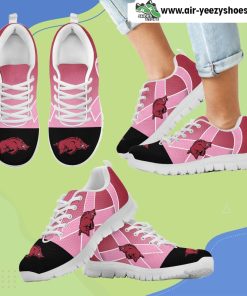 Arkansas Razorbacks Cancer Pink Ribbon Breathable Running Sneaker