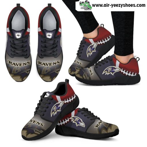 Awesome Baltimore Ravens Breathable Running Shoes For Football Fan