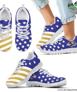 Baltimore Ravens America Flag Full Stars Stripes Pattern Sneaker
