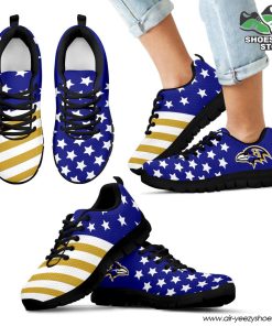 Baltimore Ravens America Flag Full Stars Stripes Pattern Sneaker