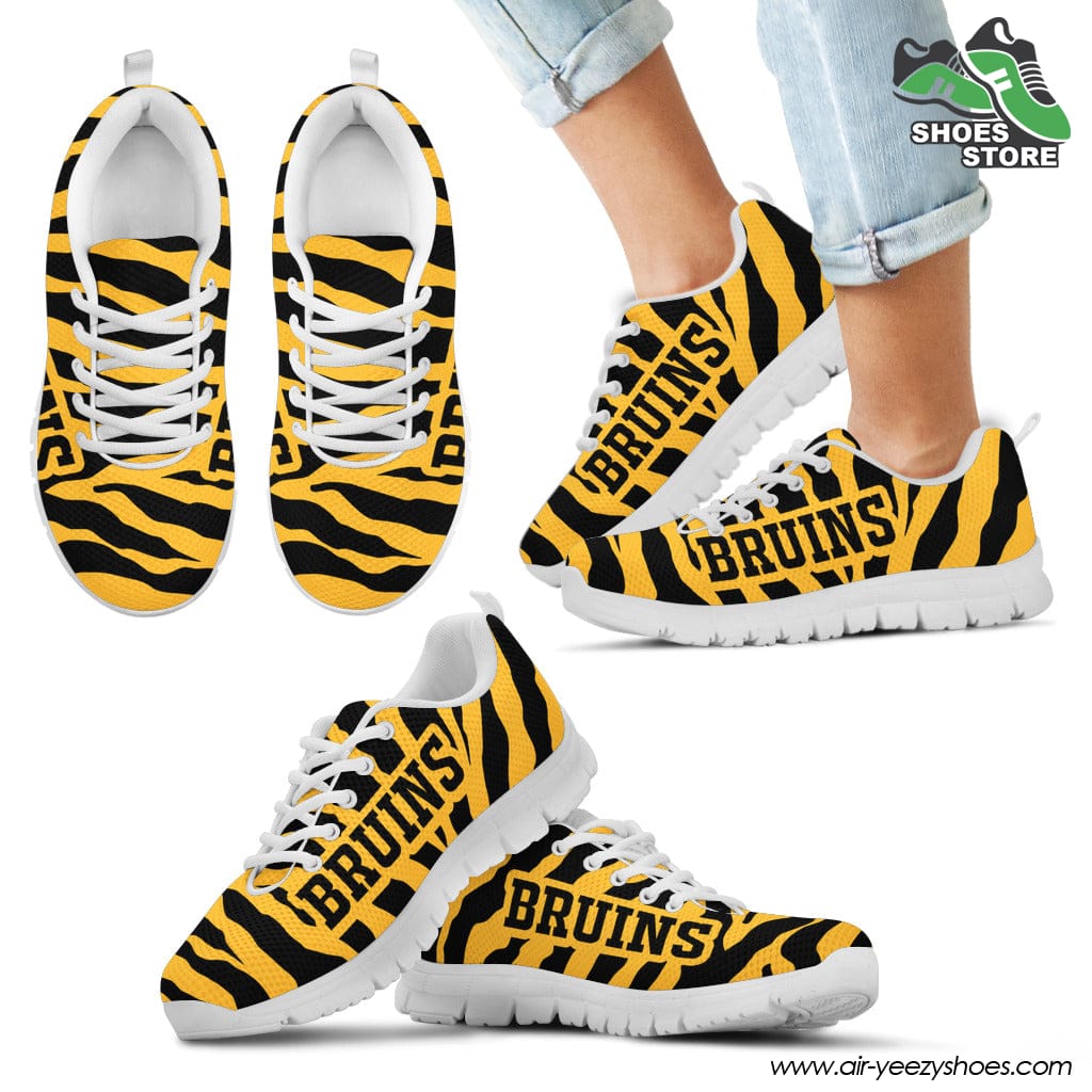 Boston Bruins Breathable Running Shoes Tiger Skin Stripes Pattern Printed