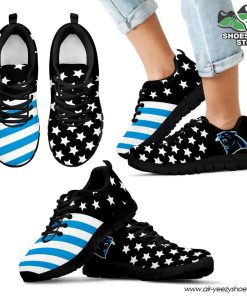Carolina Panthers America Flag Full Stars Stripes Pattern Sneaker