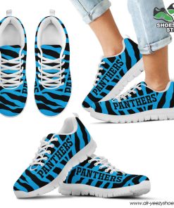 Carolina Panthers Breathable Running Shoes Tiger Skin Stripes Pattern Printed