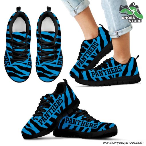 Carolina Panthers Breathable Running Shoes Tiger Skin Stripes Pattern Printed