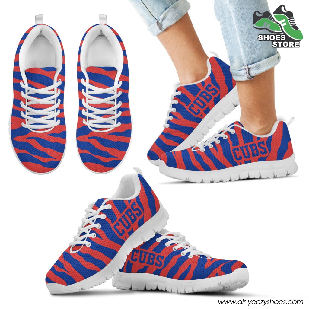 Chicago Cubs Breathable Running Shoes Tiger Skin Stripes Pattern Printed