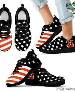 Cincinnati Bengals America Flag Full Stars Stripes Pattern Sneaker
