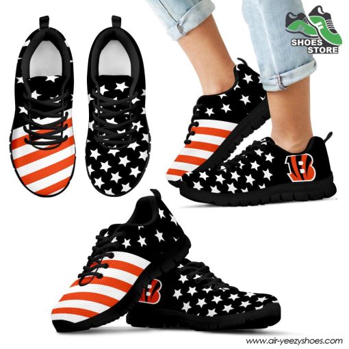 Cincinnati Bengals America Flag Full Stars Stripes Pattern Sneaker