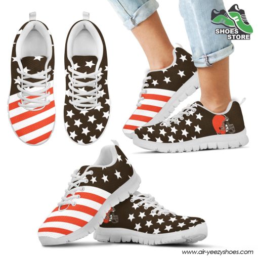 Cleveland Browns America Flag Full Stars Stripes Pattern Sneaker