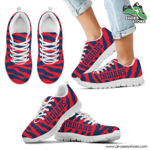 Cleveland Indians Breathable Running Shoes Tiger Skin Stripes Pattern Printed