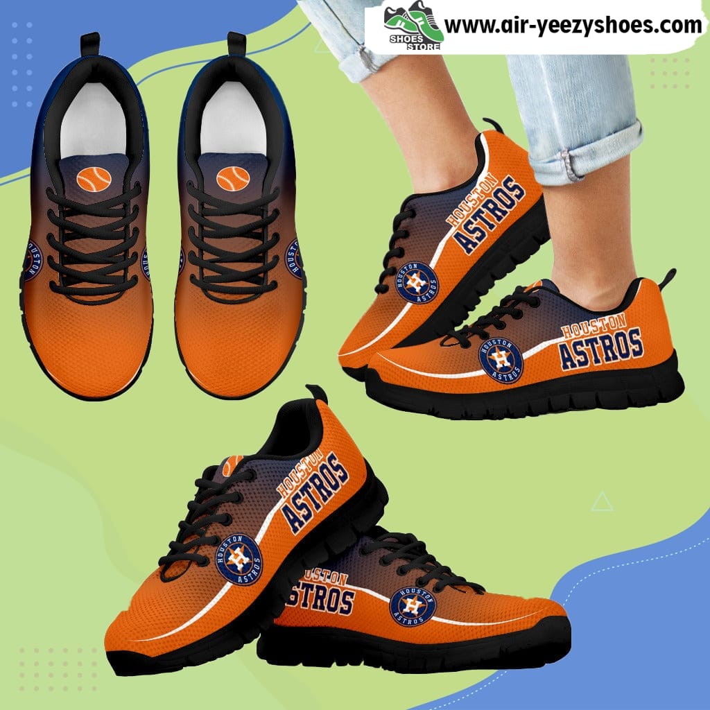 Colorful Houston Astros Passion Breathable Running Sneaker