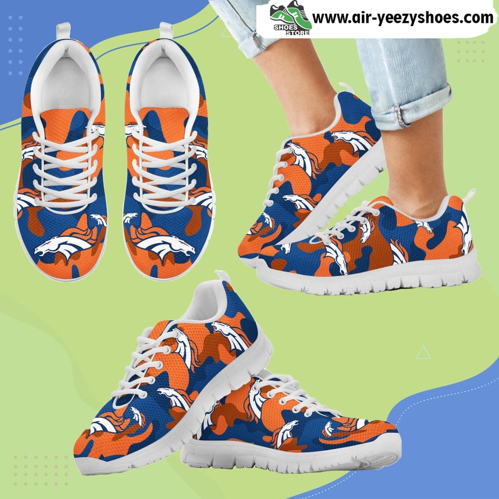 Denver Broncos Cotton Camouflage Fabric Military Solider Style Breathable Running Sneaker