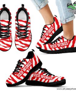 Detroit Red Wings Breathable Running Shoes Tiger Skin Stripes Pattern Printed