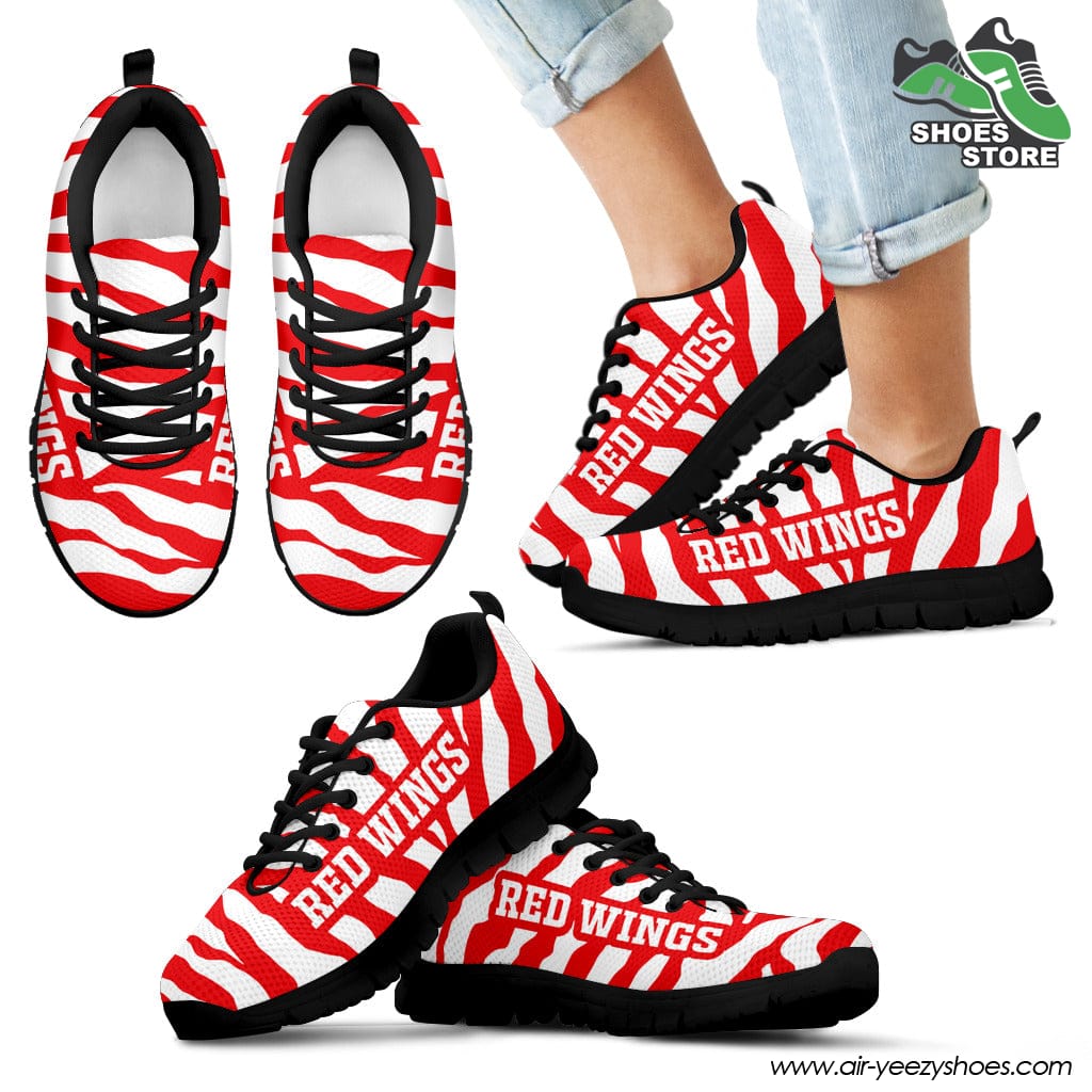 Detroit Red Wings Breathable Running Shoes Tiger Skin Stripes Pattern Printed