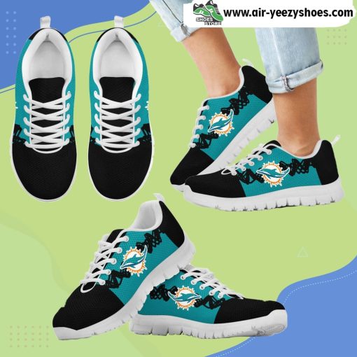 Doodle Line Amazing Miami Dolphins Breathable Running Shoes