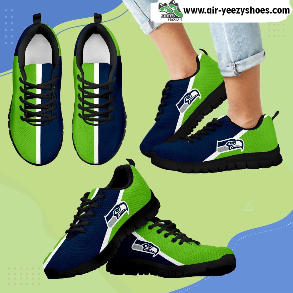 Dynamic Aparted Colours Beautiful Logo Seattle Seahawks Breathable Running Sneaker