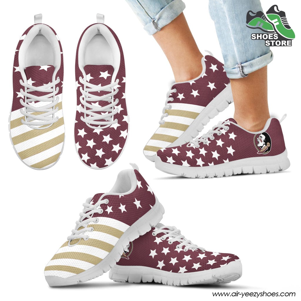 Florida State Seminoles America Flag Pattern Casual Breathable Running Shoes