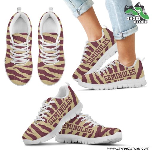 Florida State Seminoles Breathable Running Shoes Tiger Skin Stripes Pattern Printed