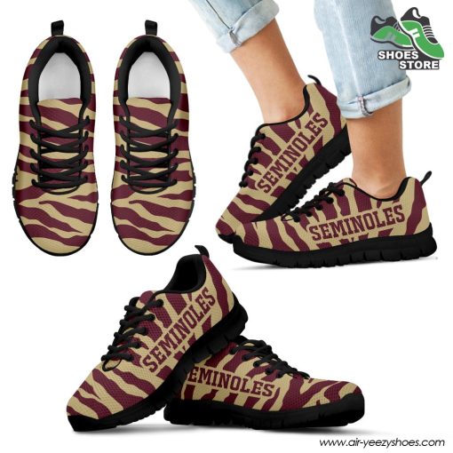 Florida State Seminoles Breathable Running Shoes Tiger Skin Stripes Pattern Printed