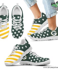 Green Bay Packers America Flag Full Stars Stripes Pattern Sneaker