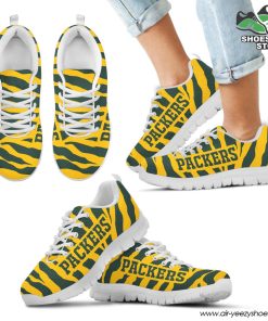 Green Bay Packers Breathable Running Shoes Tiger Skin Stripes Pattern Printed