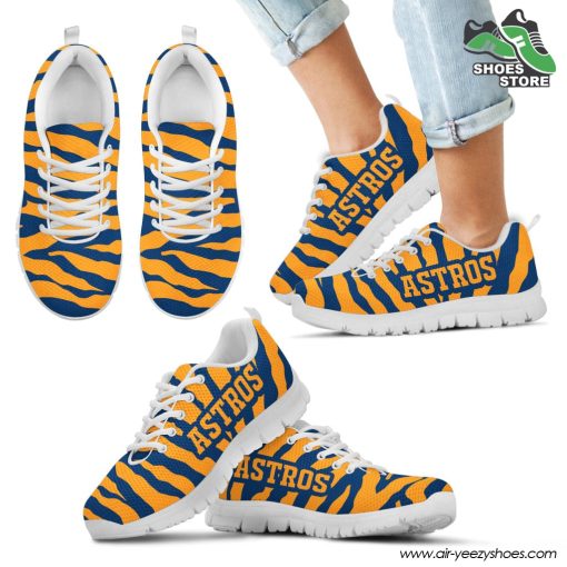 Houston Astros Breathable Running Shoes Tiger Skin Stripes Pattern Printed