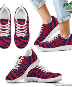 Houston Texans Breathable Running Shoes Tiger Skin Stripes Pattern Printed