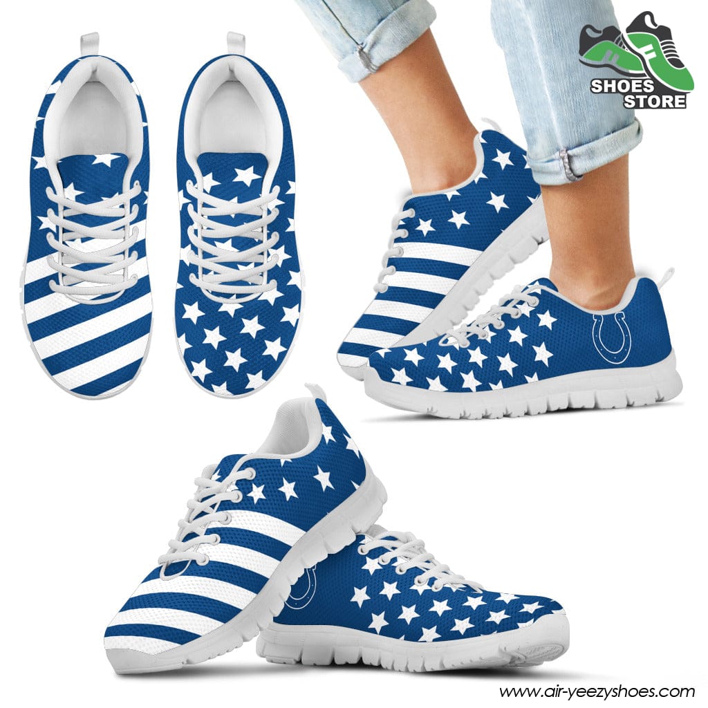 Indianapolis Colts America Flag Full Stars Stripes Pattern Sneaker