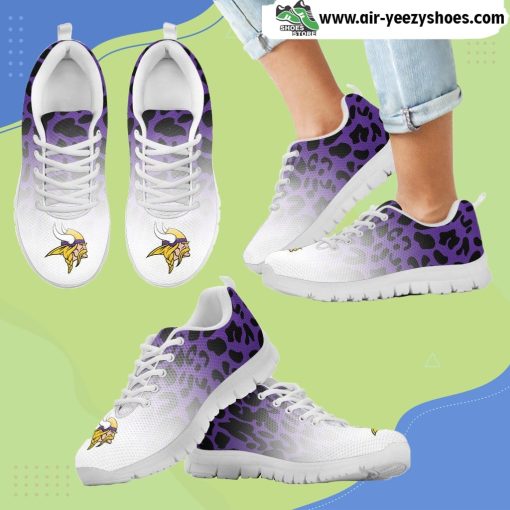 Leopard Pattern Awesome Minnesota Vikings Breathable Running Sneaker