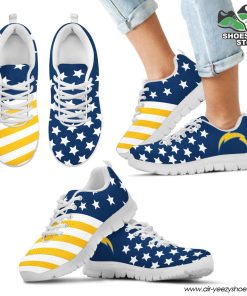Los Angeles Chargers America Flag Full Stars Stripes Pattern Sneaker