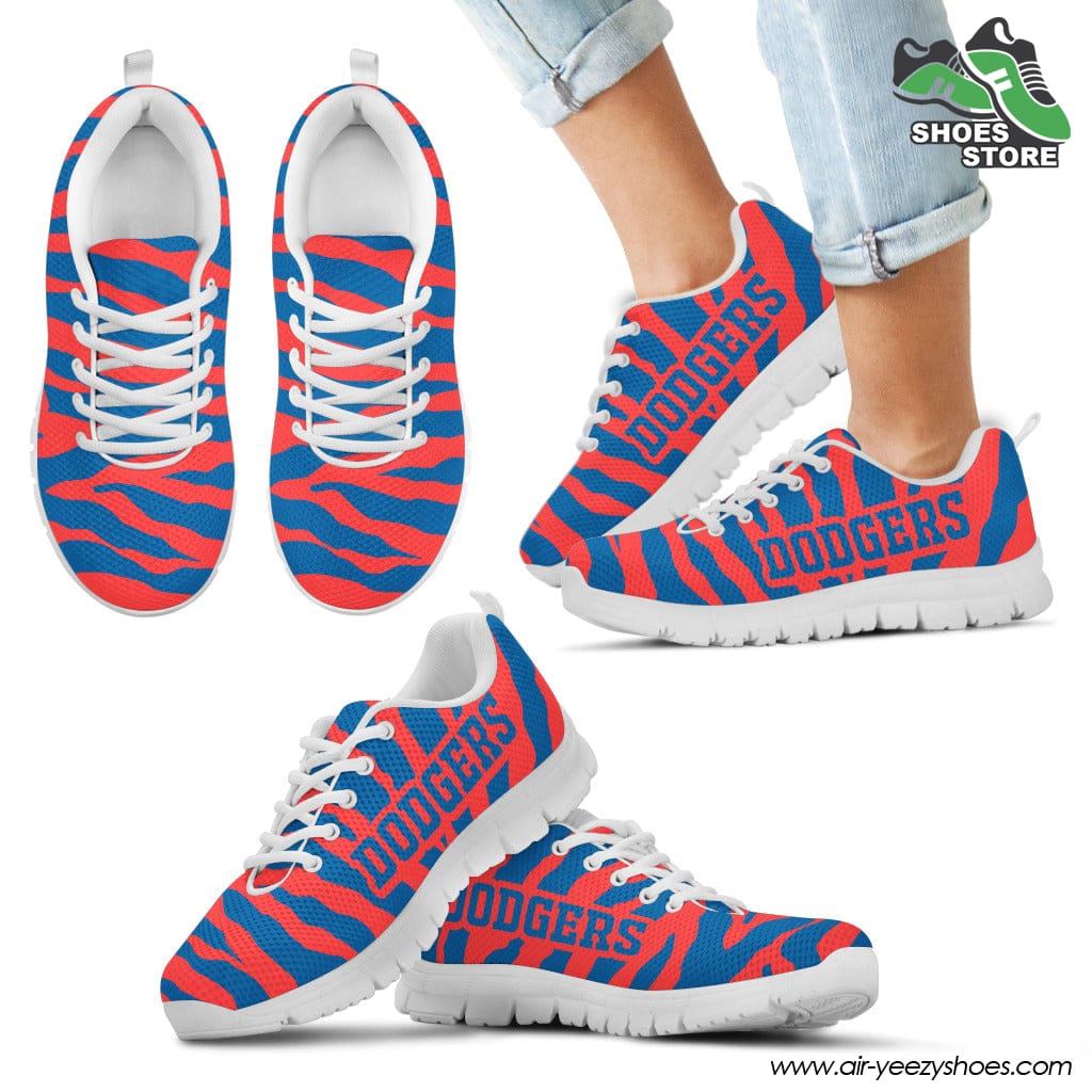 Los Angeles Dodgers Breathable Running Shoes Tiger Skin Stripes Pattern Printed