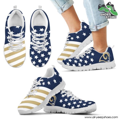 Los Angeles Rams America Flag Full Stars Stripes Pattern Sneaker