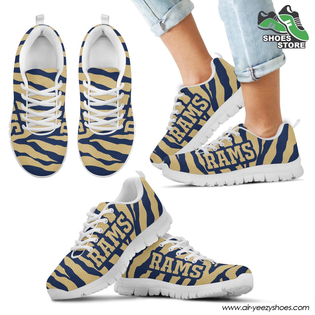 Los Angeles Rams Breathable Running Shoes Tiger Skin Stripes Pattern Printed