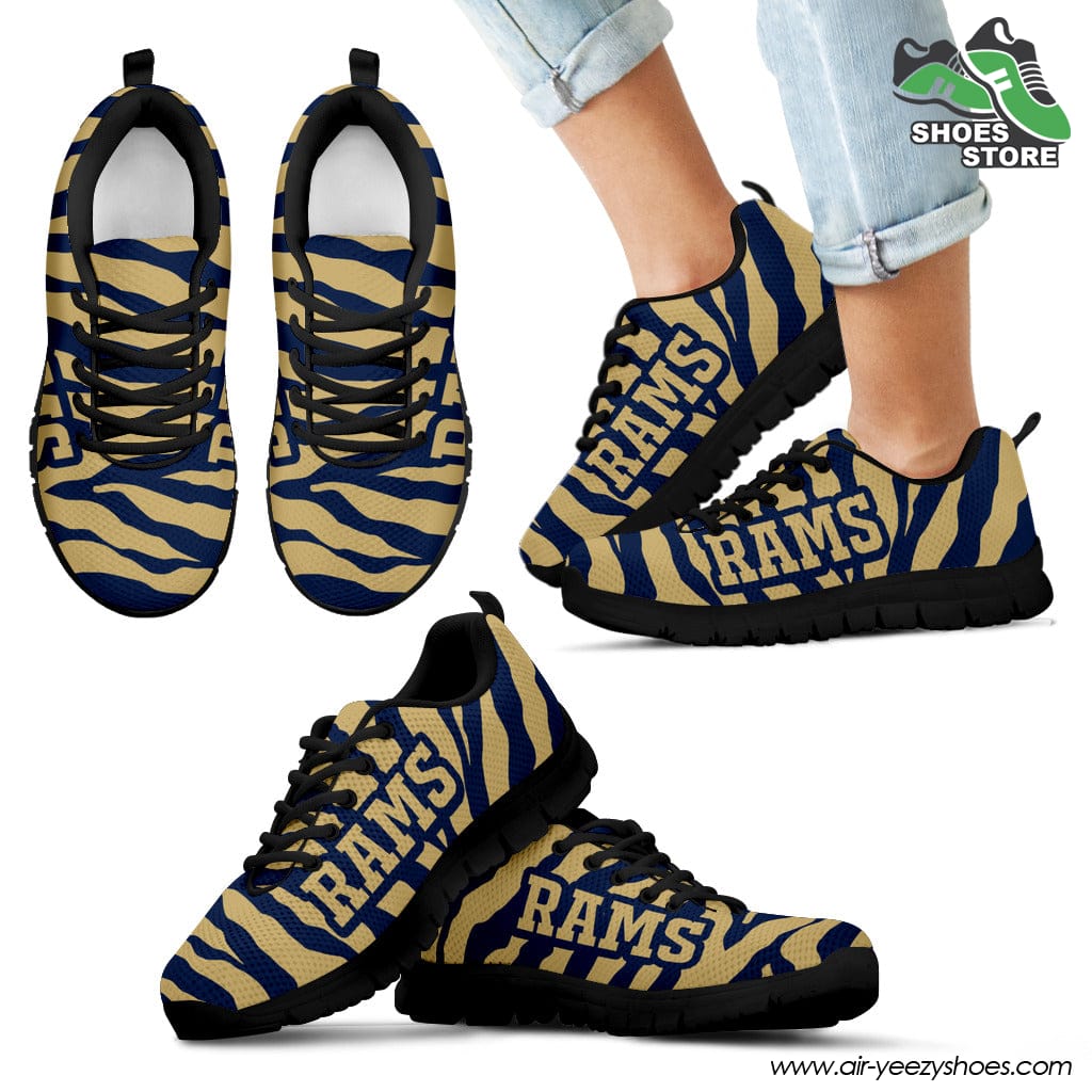 Los Angeles Rams Breathable Running Shoes Tiger Skin Stripes Pattern Printed