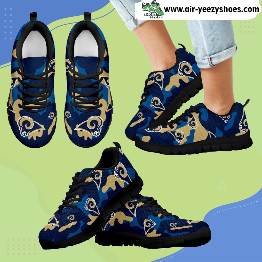 Los Angeles Rams Cotton Camouflage Fabric Military Solider Style Breathable Running Sneaker
