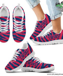 Minnesota Twins Breathable Running Shoes Tiger Skin Stripes Pattern Printed
