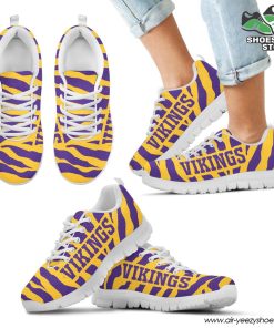 Minnesota Vikings Breathable Running Shoes Tiger Skin Stripes Pattern Printed