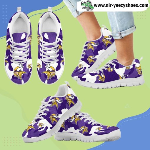 Minnesota Vikings Cotton Camouflage Fabric Military Solider Style Breathable Running Sneaker