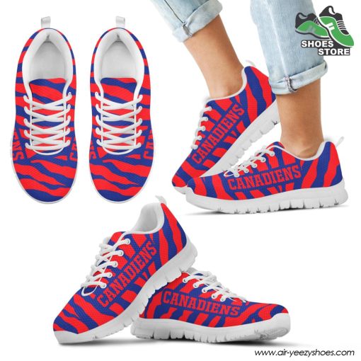 Montreal Canadiens Breathable Running Shoes Tiger Skin Stripes Pattern Printed