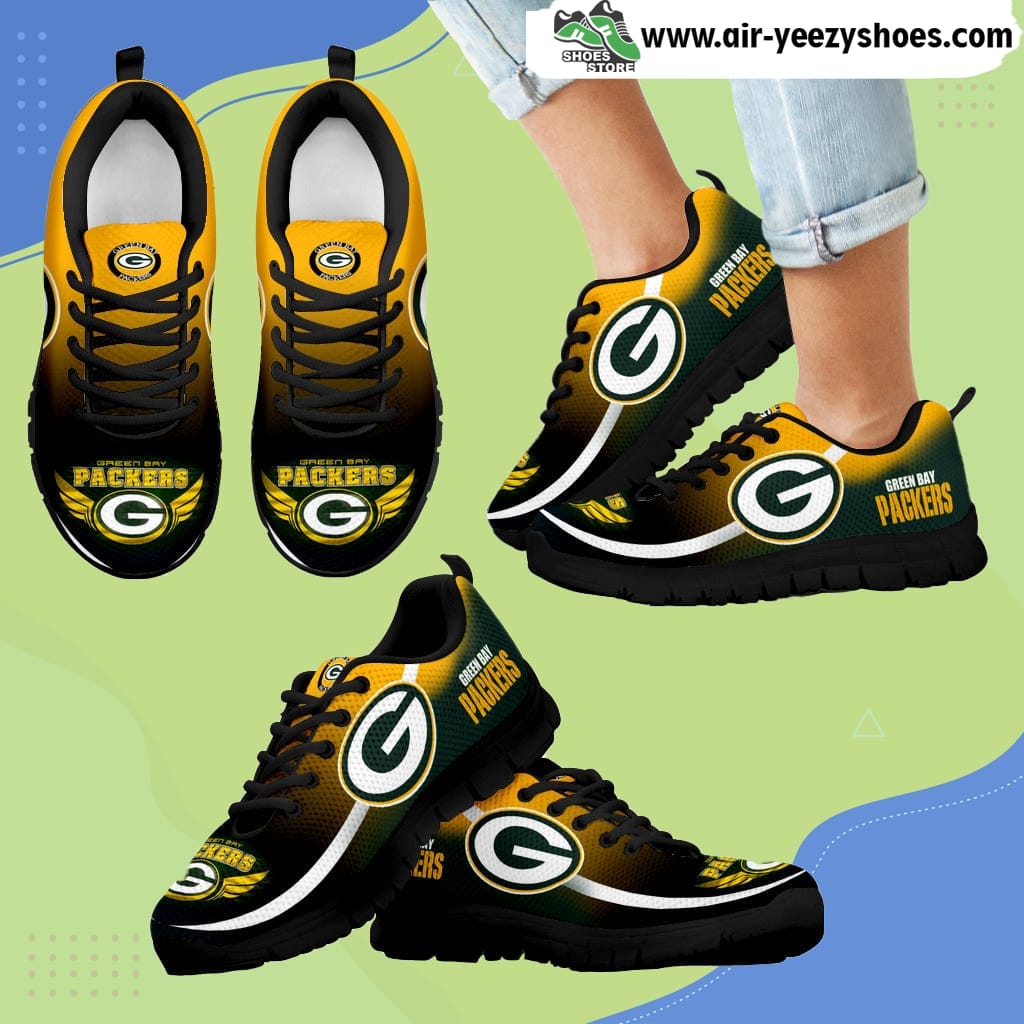 Mystery Straight Line Up Green Bay Packers Breathable Running Sneaker