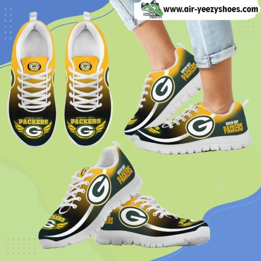 Mystery Straight Line Up Green Bay Packers Breathable Running Sneaker