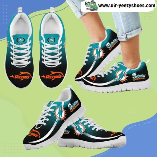Mystery Straight Line Up Miami Dolphins Breathable Running Sneaker
