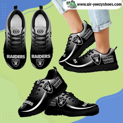 Mystery Straight Line Up Oakland Raiders Breathable Running Sneaker