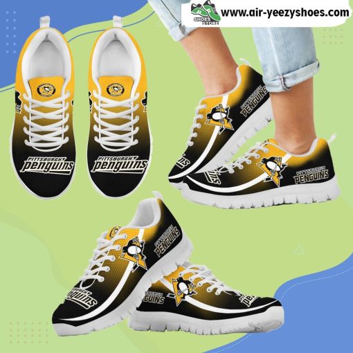 Mystery Straight Line Up Pittsburgh Penguins Breathable Running Sneaker