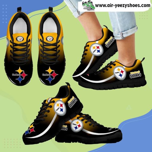 Mystery Straight Line Up Pittsburgh Steelers Breathable Running Sneaker