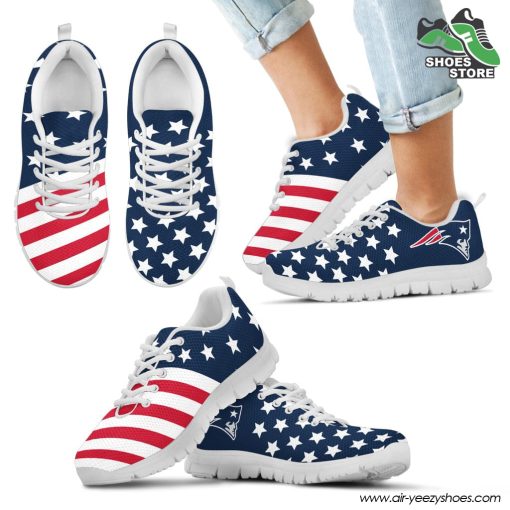 New England Patriots America Flag Full Stars Stripes Pattern Sneaker